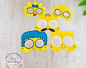 Máscara de fieltro para juego de simulación familiar favorita de Springfield