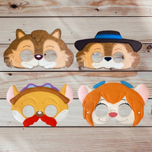 Chipmunk Rescue Rangers Pretend Play Felt Masks