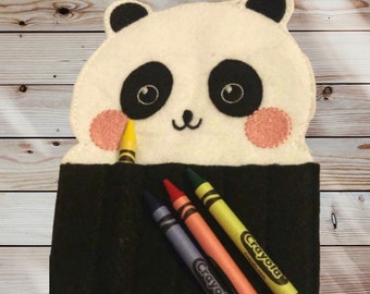 Panda Felt Crayon Holder