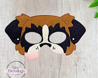 Saint Bernard Dog Pretend Play Felt Mask