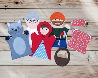 Red Riding Hood Hand Puppet Set of 4