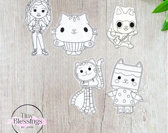 Muñecas reutilizables para colorear de Gabby y sus amigos, regalo de fiesta, muñeca de vinilo, para rellenar cestas