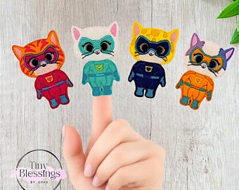 Super Kitty Felt Finger Puppets
