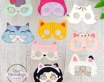 Maschera in feltro per giochi di ruolo con gatti delle case delle bambole