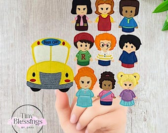 School Kids Felt Finger Puppets