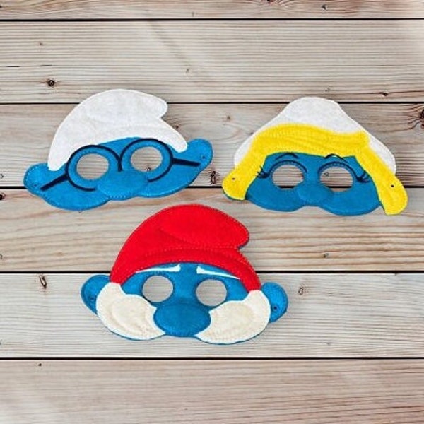 Smurf Family Pretend Play Felt Masks