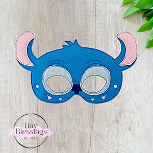 Blue Fuzzy Alien Pretend Play Felt Mask