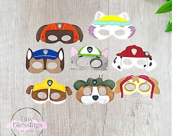 Máscaras de fieltro para juego de simulación de cachorros de servicio