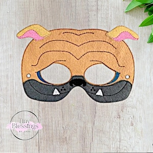 Bulldog Pretend Play Felt Mask