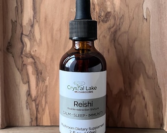 Reishi Mushroom Extract - 2 fl.oz/60ml (double extraction, tincture, fungus, dual extract, supplement)