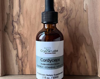 Cordyceps Mushroom Extract - 2 fl.oz/60ml (double extraction, tincture, fungus, dual extract, supplement)