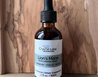 Lion's Mane Extract - 2 fl.oz/60ml (double extraction, tincture, fungus, dual extract, supplement)