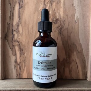Shiitake Mushroom Extract - 2 fl.oz/60ml (double extraction, tincture, fungus, dual extract, supplement)