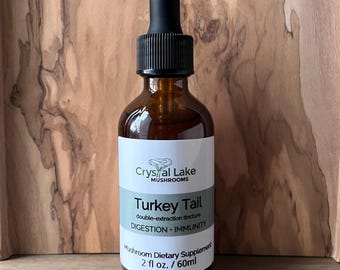 Turkey Tail Mushroom Extract - 2 fl.oz/60ml (double extraction, tincture, fungus, dual extract, supplement)