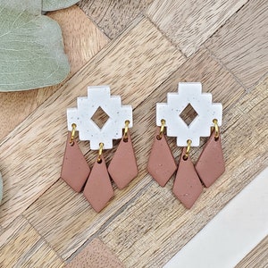 boho clay earrings | lightweight | statement earrings | handmade | polymer clay earrings | modern jewelry | hypoallergenic