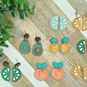 Fruit Collection Clay Earrings | lightweight | statement earrings | handmade | polymer clay earrings | modern jewelry | hypoallergenic