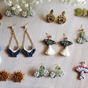 autumn magical clay earrings | lightweight | statement earrings | handmade | polymer clay earrings | modern jewelry | hypoallergenic