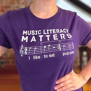 Music Literacy Matters Puppies Song Funny Music T-Shirt | I Like to Eat Puppies 1st/2nd Ending Music Literacy Shirt | Funny Music Gift