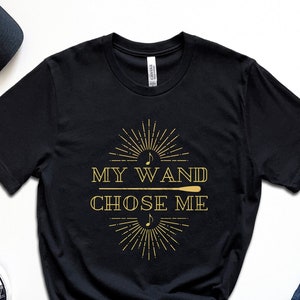 Conductor &quot;My Wand Chose Me&quot; T-Shirt, Gift for Band/Orchestra/Choir Conductor, Vintage Look Music Director T-Shirt