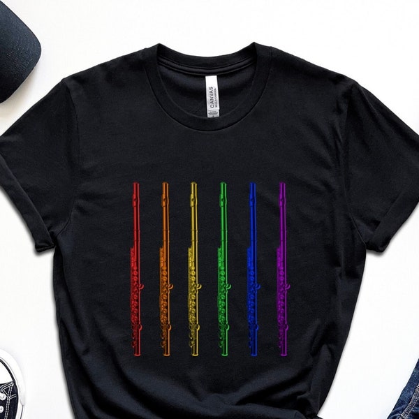 Flute Rainbow Pride T-Shirt Unisex Jersey Short Sleeve Tee
