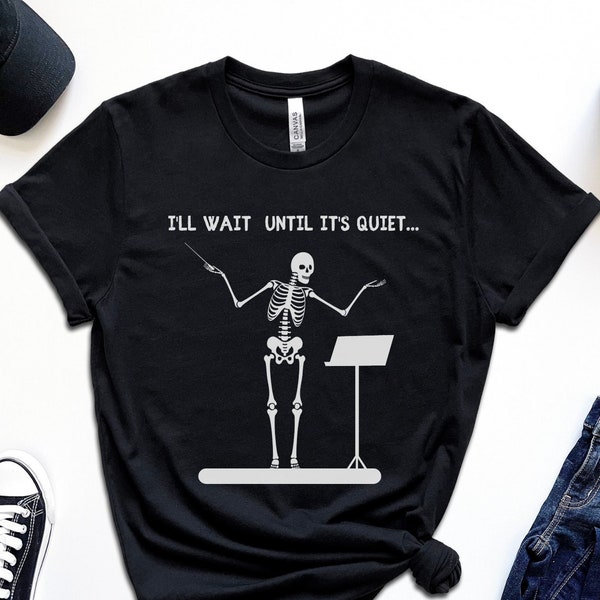 Skeleton Funny Conductor Unisex T-Shirt | Funny Halloween Gift for Conductor/Music Teacher
