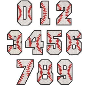 Baseball Font Embroidery Design, 7 Sizes, Embroidery Baseball, Embroidery Numbers, Baseball Fonts
