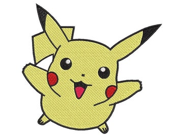Pikachu Embroidery Design, 4 Sizes (Digital Download)