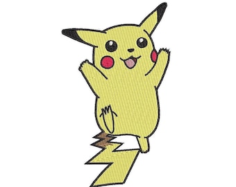 Pikachu Embroidery Design, 4 Sizes (Digital Download)