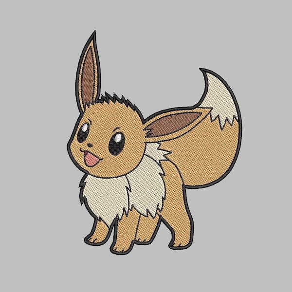 EMBROIDERY DESIGN Pokemon Eevee Pokemon Embroidery Machine File / 4 sizes