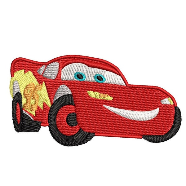 Fichier de broderie Lightning McQueen, motif de broderie Lightning McQueen (4 tailles)