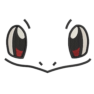 Puede incluir: Ojos de dibujos animados en blanco y negro con pupilas rojas. Los ojos son parte de un personaje de dibujos animados más grande.