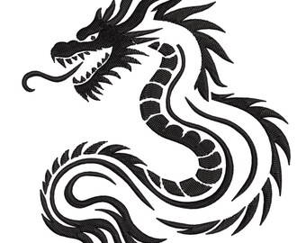 Drache Stickdatei | Drache Stickdatei, Maschinenstickdatei | Digitaler Download 6/Grössen #12