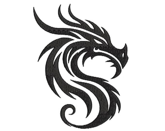 Dragon Head Embroidery Design | Dragon Embroidery Design Machine Files | Digital Download   7/sizes  #6