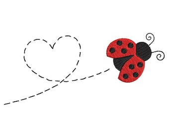 Ladybug Love Embroidery Design – Instant Download / 6 Sizes