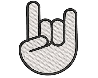 Embroidrey design Rock Hand,EMBROIDERY DESIGN Hand