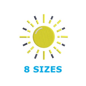 Sun EMBROIDERY DESIGN FIles, Sun Embroidery FIles, Patch FIles , Machine file, Sun Embroidery Design File 8/sizes