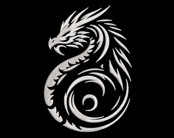 Dragon Head Embroidery Design | Dragon Embroidery Design Machine Files | Digital Download   7/sizes  #9