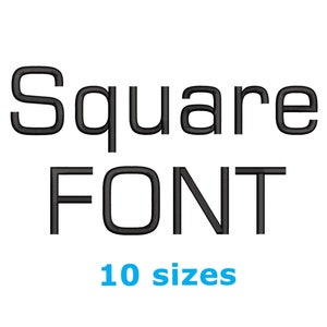 Czcionka do haftu kwadratowa 10 rozmiarów, plik do maszyny do haftu kwadratowego, pliki do naszywek, pliki do haftu, cyfrowe 10 rozmiarów