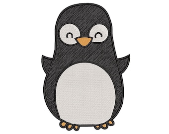 Baby Pinguin EMBROIDERY DESIGN, Embroidery design for Babies, Baby Animal Embroidrey Design   4sizes