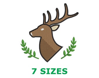 Deer EMBROIDERY DESIGN, Elk Embroidery Design, Wapiti Embroidery Design, Deer Embroidery Design Machine Files, Deer Patch Files 7/sizes #3