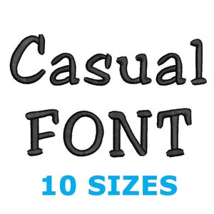 Casual Embroidery Font 10 Sizes, Embroidery Fonts Machine File, Patch files, Embroidery files, digital 10 sizes