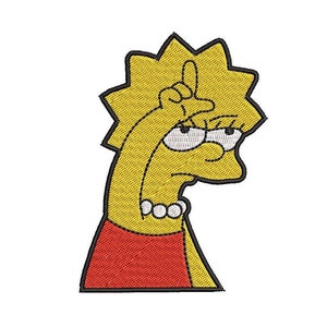 Archivo de diseño de bordado de Lisa Simpson, archivos de diseño de bordado de Los Simpson / 4 tamaños