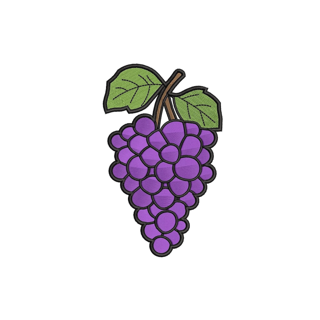 Grape EMBROIDERY DESIGN, Fruit Embroidery Files, Grape Patch Files ...