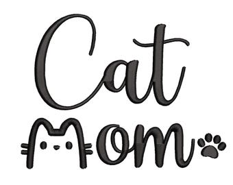 Katzenmama EMBROIDERY DESIGN, Stickdatei Katze, Stickmuster, Stickdatei Katze sitzend, Katzenliebhaber Maschinenstickerei