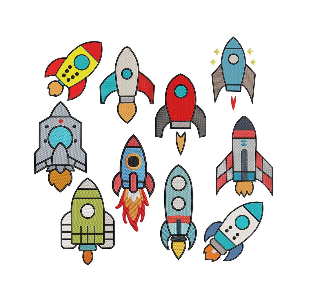 10 Rockets EMBROIDERY DESIGNS Customize, Best Seller Bundle, Patch ...