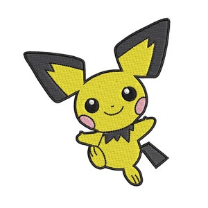 Pokemon Pichu embroidery machine file,Pokemon Pichu embroidery machine design file, Pokemon design, Pichu embroidery file,Pichu embroidery design file