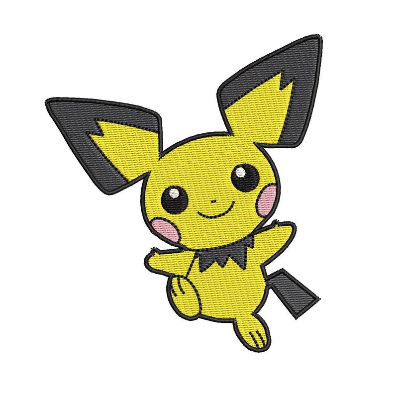 Pokemon Pichu embroidery machine file,Pokemon Pichu embroidery machine design file, Pokemon design, Pichu embroidery file,Pichu embroidery design file