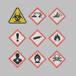 10 Warning Signs, Danger Signs, Hazard Signs, Hazardous Symbols, Hazard Symbols EMBROIDERY DESIGN   #11