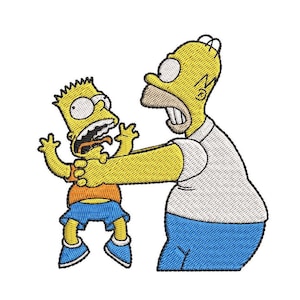Homer Simpson y Bart Simpson, Diseño de bordado de Los Simpson n.° 4