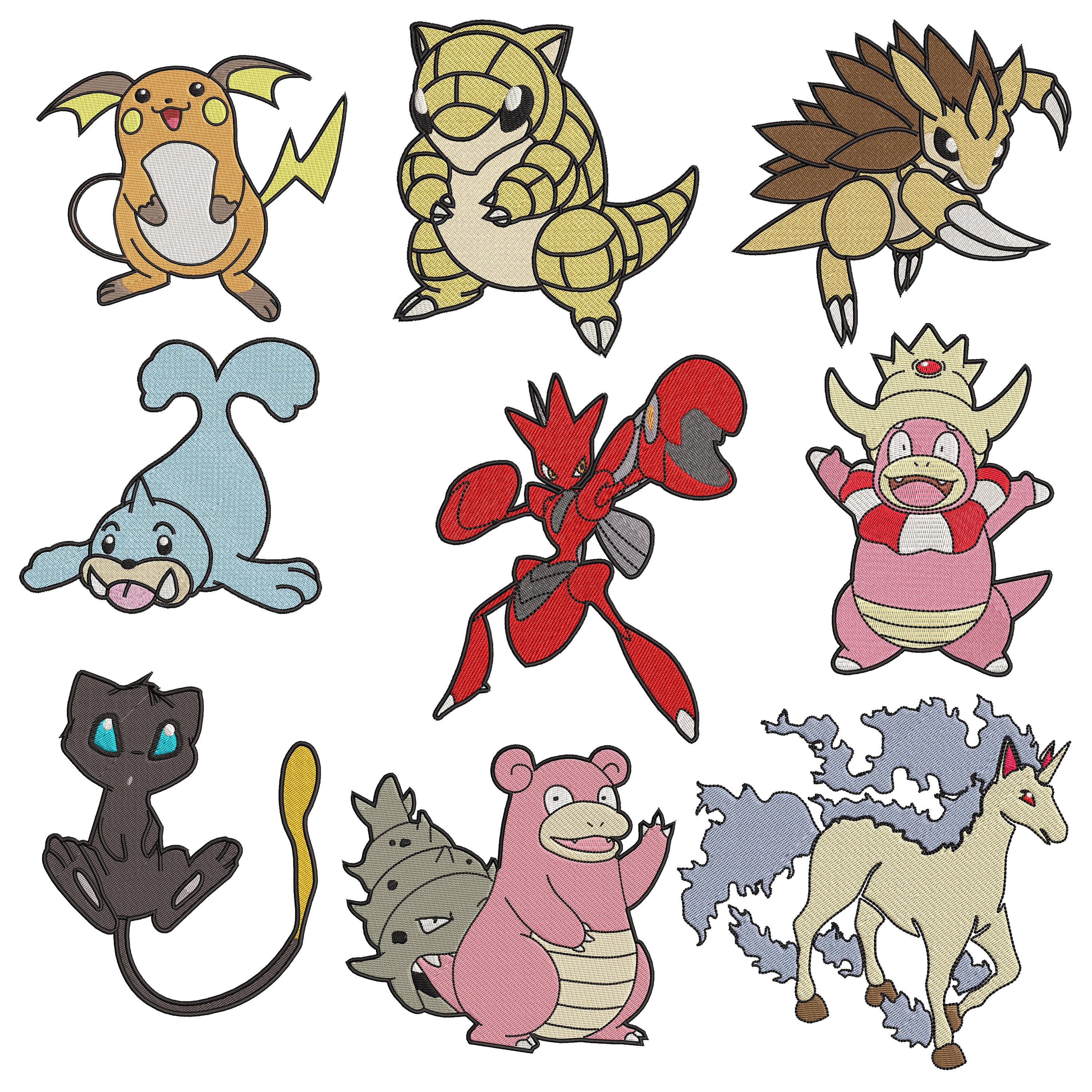 100種類のポケモン刺繍デザインカスタマイズ、ベストセラーバンドル